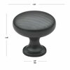 Gliderite Hardware 1-1/8 in. Oil Rubbed Bronze Classic Round Cabinet Knob, 10PK 5411-ORB-10